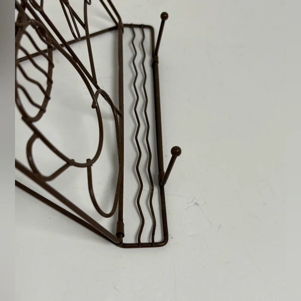 Adorable Tea Motif Brown Metal Cookboook Stand